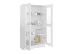 vidaxl Vitrina|Vitrina de madera ingeniería brillo 82,5x30,5x150 cm