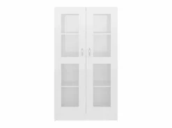 vidaxl Vitrina|Vitrina de madera ingeniería brillo 82,5x30,5x150 cm