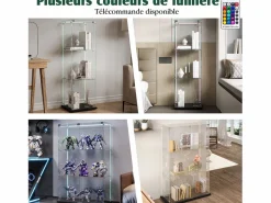 Vitrina|Vitrina de salón con 4 estantes y puertas dobles – Muebles de salón elegantes