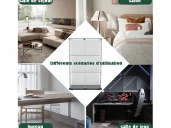 Vitrina|Vitrina de salón con 4 estantes y puertas dobles – Muebles de salón elegantes
