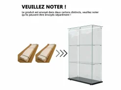 Vitrina|Vitrina de salón con 4 estantes y puertas dobles – Muebles de salón elegantes