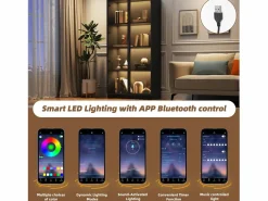 Vitrina de vidrio 160x40x160 cm - con LEDs - almacenamiento de 4 puertas con estantes móviles - aglomerado -^ModernLuxe Best