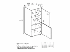 Vitrina|Vitrina Granada de Vladon, Armario Vitrina Made in Germany con Puerta de Cristal e Inserto de Cristal incl. LED, antracita mate/ mate (50 x 122,5 x 34,5 cm)