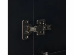 Vitrina|Vitrina lacada en con puertas de cristal, estante LED, 3 cajones, 60x35x180 cm