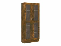 Vitrina|Vitrina madera contrachapada roble ahumado 82,5x30,5x185,5 cm ES376461