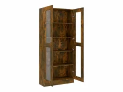 Vitrina|Vitrina madera contrachapada roble ahumado 82,5x30,5x185,5 cm ES376461