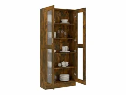 vidaxl Vitrina madera contrachapada roble ahumado 82,5x30,5x185 cm Marru00f3n Online