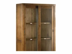 Les Tendances Vitrina Mindy madera maciza 2 puertas 4 cajones Orka 100 cm Marru00f3n Outlet