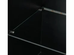 Vitrina|Vitrina negra - Vitrina con 2 puertas y luces LED - almacenaje abierto - para salón y dormitorio
