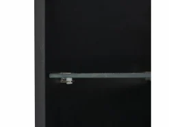 Hauss Spole Vitrina|Vitrina negra de alto brillo con 2 puertas y 1 estante de cristal, LED incluido - 45x35x160cm