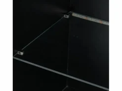 Hauss Spole Vitrina|Vitrina negra de alto brillo con 2 puertas y 1 estante de cristal, LED incluido - 45x35x160cm