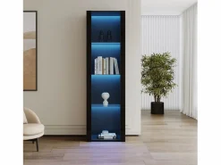 Vitrina - Vitrina con luces LED y 3 estantes de cristal - para salón y dormitorio^ Sale
