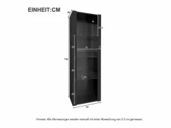 Vitrina - Vitrina con luces LED y 3 estantes de cristal - para salón y dormitorio^ Sale