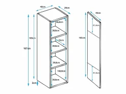 Vitrina para Salón comedor en con LED 40x29x167cm Luke V6^MB Muebles Bonitos Clearance