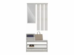 TOPESHOP VITTORIA - Armario recibidor - Colgador de pared + espejo + zapatero - 180x85x24 - Armario recibidor Beige Best