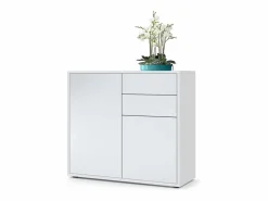 Aparador|Vladon Cajonera Ben, Cómoda con 2 Puertas y 2 Cajones mate/ mate (79 x 74 x 36 cm)