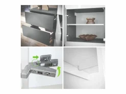 Armario De Entrada|Vladon Mueble recibidor Carlton Set 2, Mueble de entrada compuesto por 1 Perchero, 1 Armario de cajones, antracita mate/roble natural (105 x 193 x 35 cm)