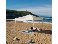 Wasabi Estor Y Toldo|- Carpa Desmontable 3x3 m Cies Blanca – Vientos y Piquetas Fijación – Estructura Aluminio y Acero – Lona Rafia 90gr/m2 – Cenador Jardín – Exteriores