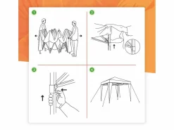 Wasabi - Carpa Plegable 3x3 m Compact Azuk – Resistente al Agua – Vientos y Piquetas Fijación – Estructura de Acero – Cenador Jardín – Pérgola Playa – Exteriores Azul Best