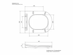 LuxeBath WC cerámico suspendido brillante corto 49 cm sin borde, nanorecubrimiento Blanco