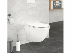 WC Cerámico suspendido 49cm sin reborde corto con sistema softclose^LuxeBath