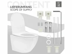 WC Cerámico suspendido 49cm sin reborde corto con sistema softclose^LuxeBath