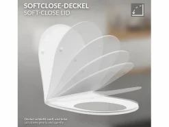 LuxeBath Inodoro Suspendido|WC Cerámico suspendido con bidé sin reborde corto con sistema softclose