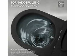 LuxeBath Inodoro Suspendido|WC cerámico suspendido nanorecubrimiento función bidé largo 53,5cm