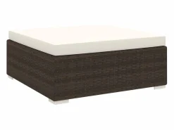 West Orange Reposapies seccional con cojín 1 uds ratán sintético marrón^Garden Furniture Hot