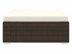 West Orange Reposapies seccional con cojín 1 uds ratán sintético marrón^Garden Furniture Hot