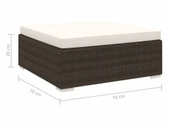 West Orange Reposapies seccional con cojín 1 uds ratán sintético marrón^Garden Furniture Hot