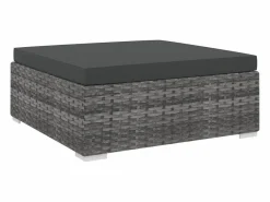 Garden Furniture West Orange Reposapiés seccional con cojín 1 uds ratán sintético Gris Online