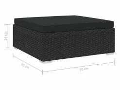 Garden Furniture Reposapiés|West Orange Reposapiés seccional con cojín 1 ud ratán sintético