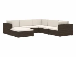 Garden Furniture Reposapiés|West Orange Reposapiés seccional con cojín 1 ud ratán sintético
