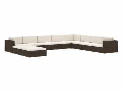Garden Furniture Reposapiés|West Orange Reposapiés seccional con cojín 1 ud ratán sintético