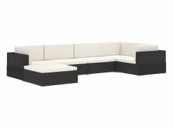 Garden Furniture Reposapiés|West Orange Reposapiés seccional con cojín 1 ud ratán sintético