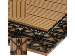 ECD Germany WPC Baldosas 30x30 cm - 44 unid. por 4m² Color natural oscuro Best