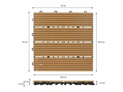 ECD Germany WPC Baldosas 30x30 cm - 44 unid. por 4m² Color natural oscuro Best