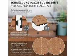 WPC baldosas 30x30cm 1 m² mosaico para jardín piscina patio^ECD Germany Hot