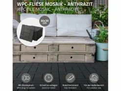 WPC baldosas 30x30cm 1 m² para jardín piscina patio^ECD Germany Outlet