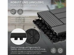 WPC baldosas 30x30cm 1 m² para jardín piscina patio^ECD Germany Outlet