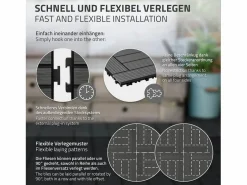 WPC baldosas 30x30cm 1 m² para jardín piscina patio^ECD Germany Outlet