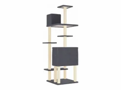 Garden Furniture Juego De Animales|Wundir Rascador para gatos con postes de sisal gris oscuro 154 cm