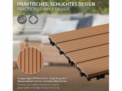 ECD Germany 55x Baldosas de exterior de WPC, 30 x 30 cm, marrón claro, 5 m² Marru00f3n Online