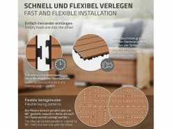 ECD Germany 55x Baldosas de exterior de WPC, 30 x 30 cm, marrón claro, 5 m² Marru00f3n Online