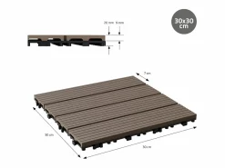 ECD Germany Terraza|55x Baldosas de WPC para terraza,30x30cm, 5m²