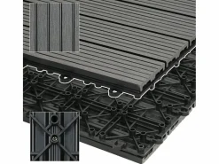 ECD Germany Terraza|11x Baldosas para terraza WPC 30x30 cm 1 m² baldosas antracita