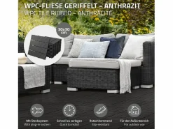 ECD Germany Terraza|11x Baldosas para terraza WPC 30x30 cm 1 m² baldosas antracita