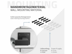 ML-DESIGN 2x Perchero de pared para vestidor/armario barra para ropa/toallas 60x12cm Negro Outlet