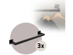 ML-DESIGN Burro Para Ropa|3x Perchero de pared para vestidor/armario barra para ropa/toallas 60x12cm
